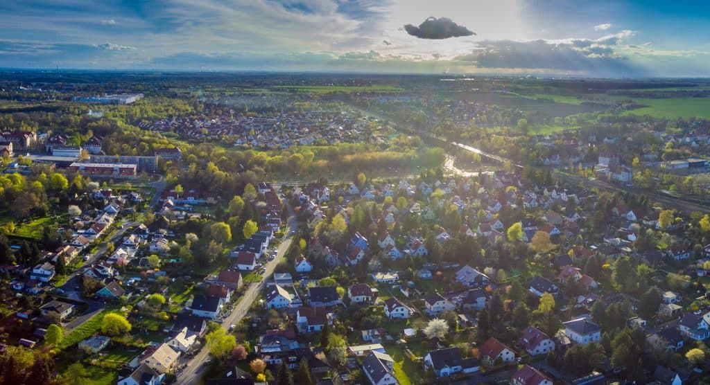Wo bin ich gerade in Wiederitzsch | Luftbild Wiederitzsch/Riedelsiedlung