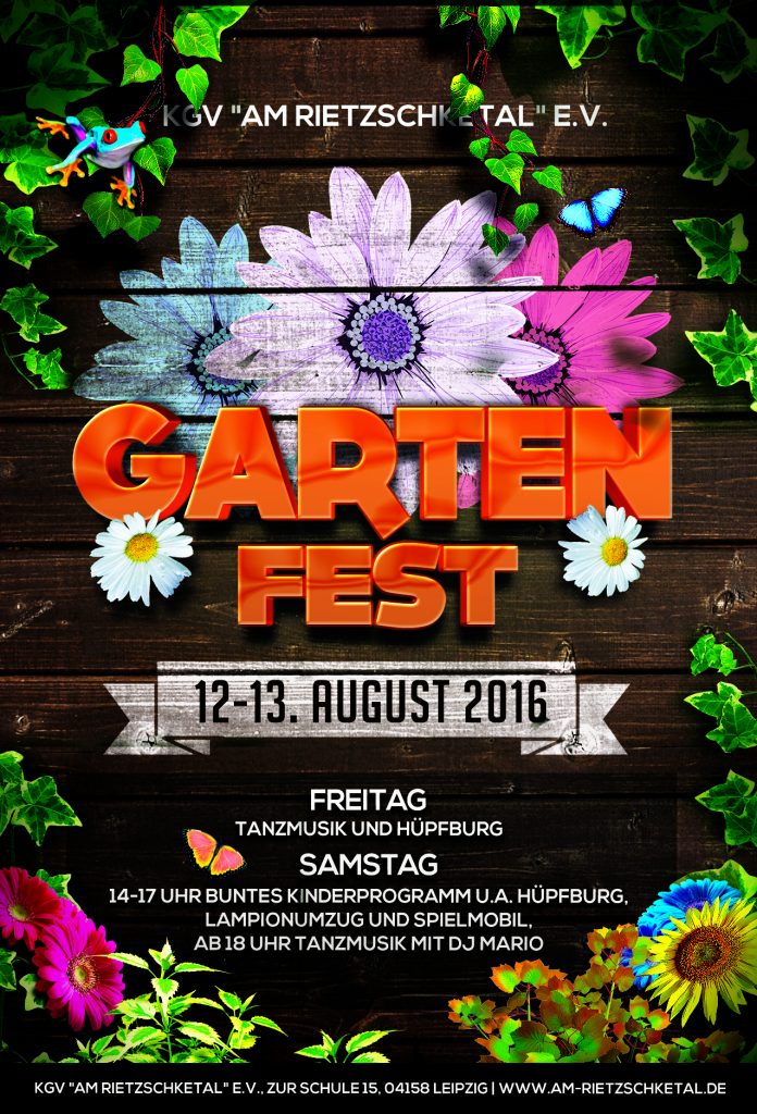 Gartenfest am Rietzschketal - Flyer