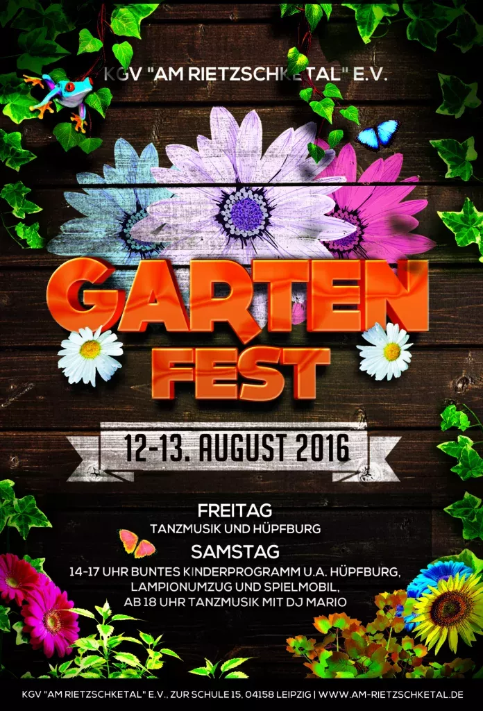 Gartenfest am Rietzschketal - Flyer