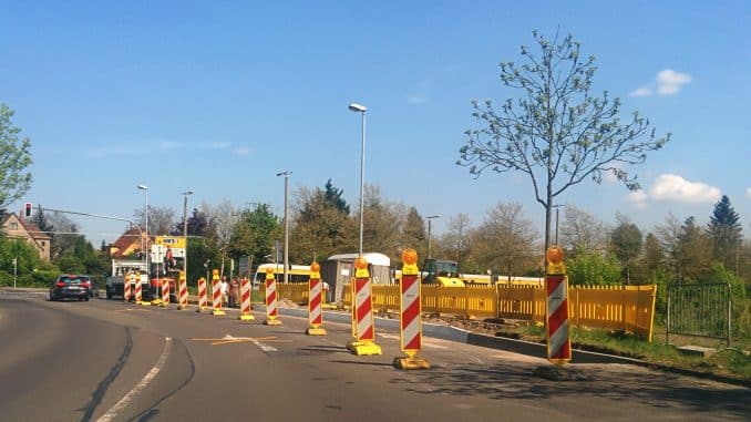 Baustelle Ecke Delitzscher Landstraße/ Südtangente