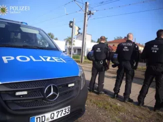 Bereitschaftspolizei trainiert in Leipzig