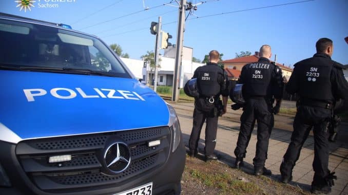 Bereitschaftspolizei trainiert in Leipzig Bereitschaftspolizei trainiert in Leipzig