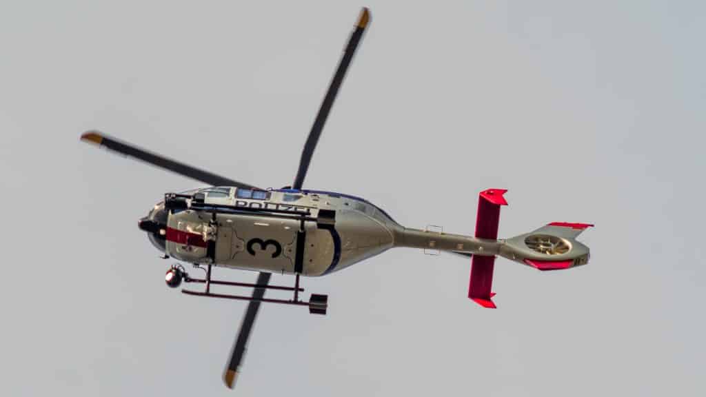 Polizeihubschrauber über Wiederitzsch