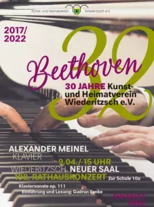 Konzert am 9. April 2022, 15 Uhr, Neuer Saal Wiederitzsch - Klaviersonate op.111.