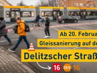 Gleisarbeiten auf der Delitzscher Straße