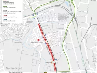Aktuelle Baustelle: Gleisbau an der Delitzscher Straße